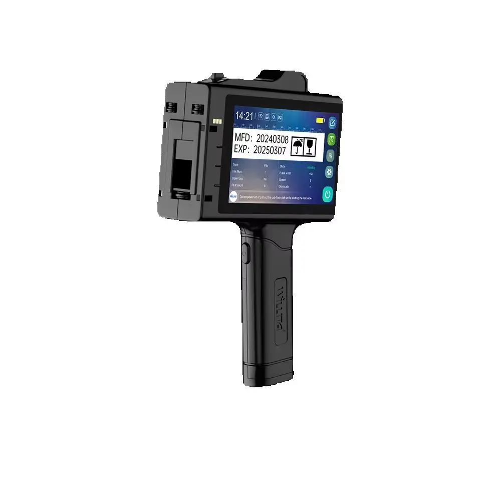 WILLITA 12.7mm Handheld Inkjet Printer Portable Label Printer 5 Inch Touch Screen for QR Code Barcode Date Logo on All Meterials