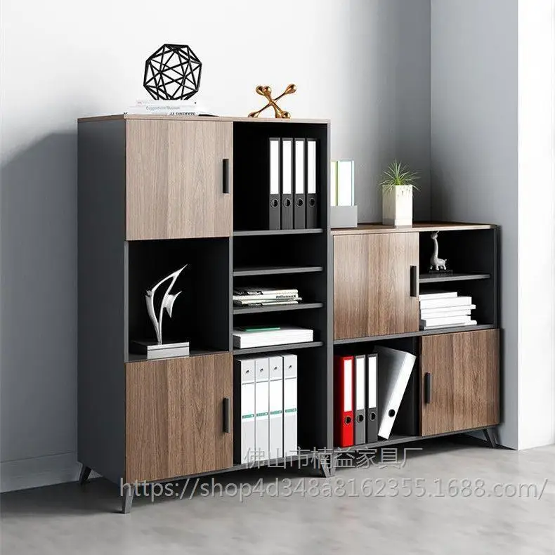 YJQ file cabinet low storage data filing cabinet wooden partition office with lock bookcase