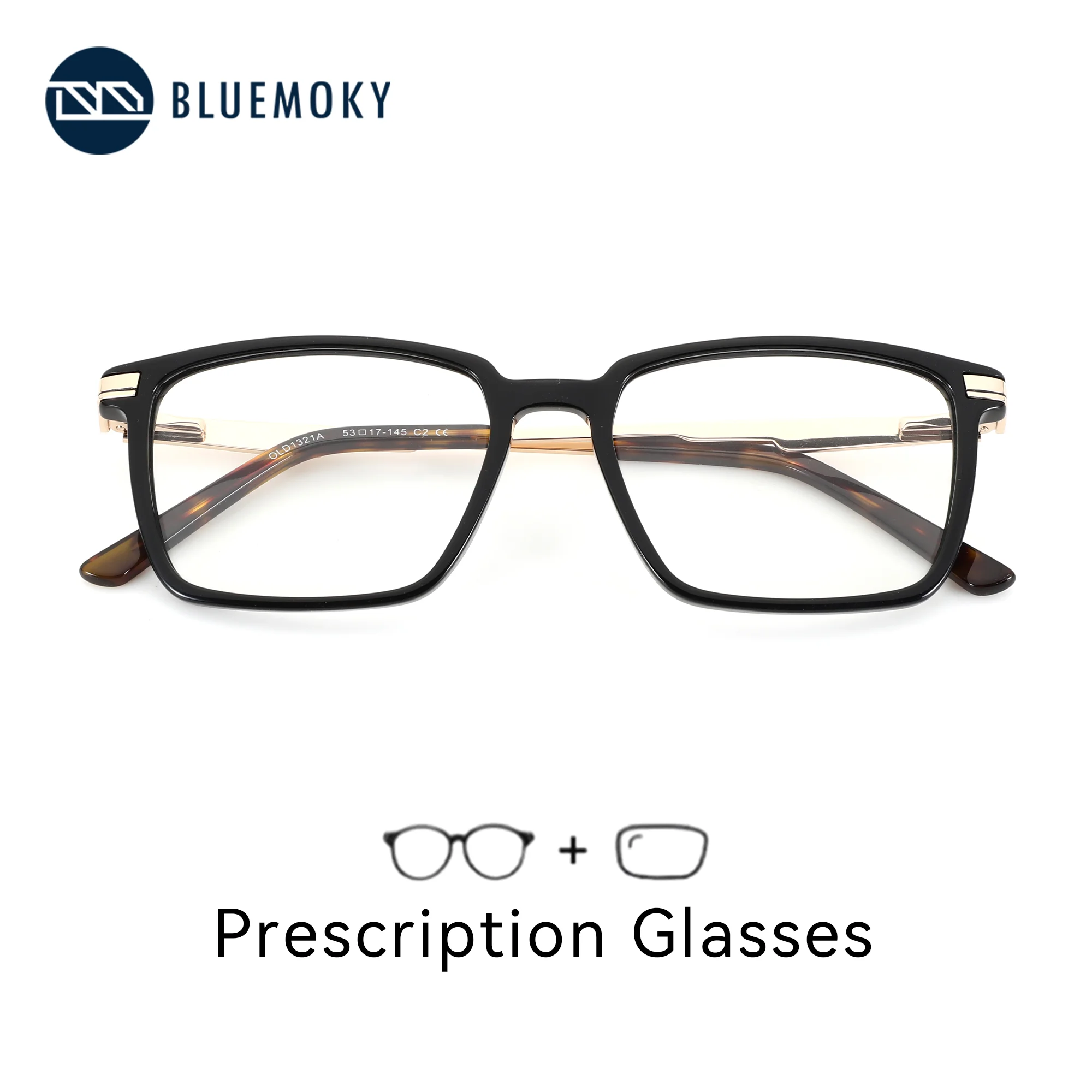 

Мужские прогрессивные очки BLUEMOKY с квадратными ацетатными линзами, блокирующими синий свет, фотохромные линзы для коррекции близорукости, оптические очки