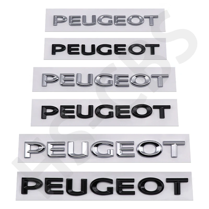 1 Stück 137mm 160mm 192mm 3D ABS Auto Frontlogo Heckklappen-Emblem Abzeichen Stoßstangen-Heckklappen-Aufkleber für Peugeot Auto-Styling Zubehör