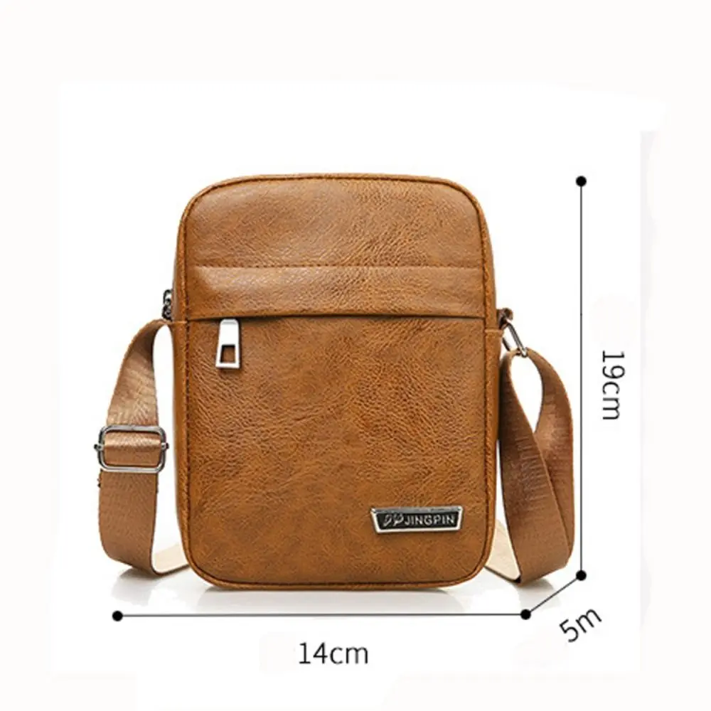 New PU Leather Men\'s Crossbody Bag Large Capacity Waterproof Shoulder Bag Phone Bag Casual Handbag Business Man Messenger Bag