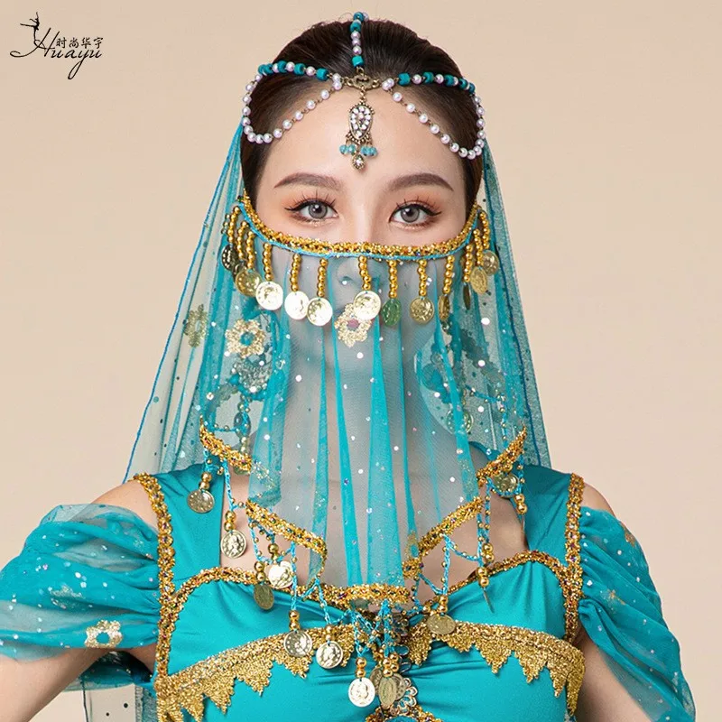 Belly Dance Indian Dance Jasmine Princess Veil Bollywood Face Shawl Performance Dance Accessories Props Face Mask Female