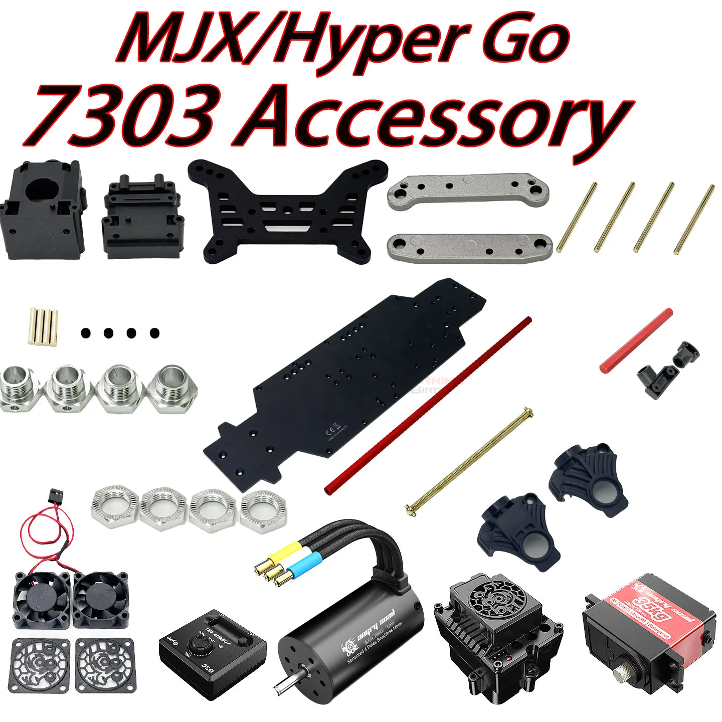 MJX RC Hyper Go 7303 RC قطع غيار السيارات للملحقات المعدلة ترس التوجيه التفاضلي ذراع التوجيه ESC إطار التروس