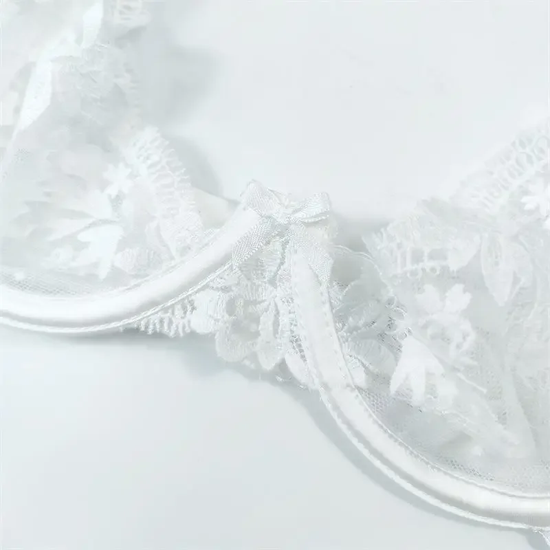 Nové dámské spodní prádlo, sexy erotické spodní prádlo, ultra tenké průhledné krajkové podprsenky Pure Desire, velká prsa, malá podprsenka proti povislosti - náhled 5