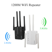1200M Wireless Repeater WIFi Signal Extension Amplifier Dual Band 2.4GHz/5.8GHz Booster For US/EU For Home and Small Office