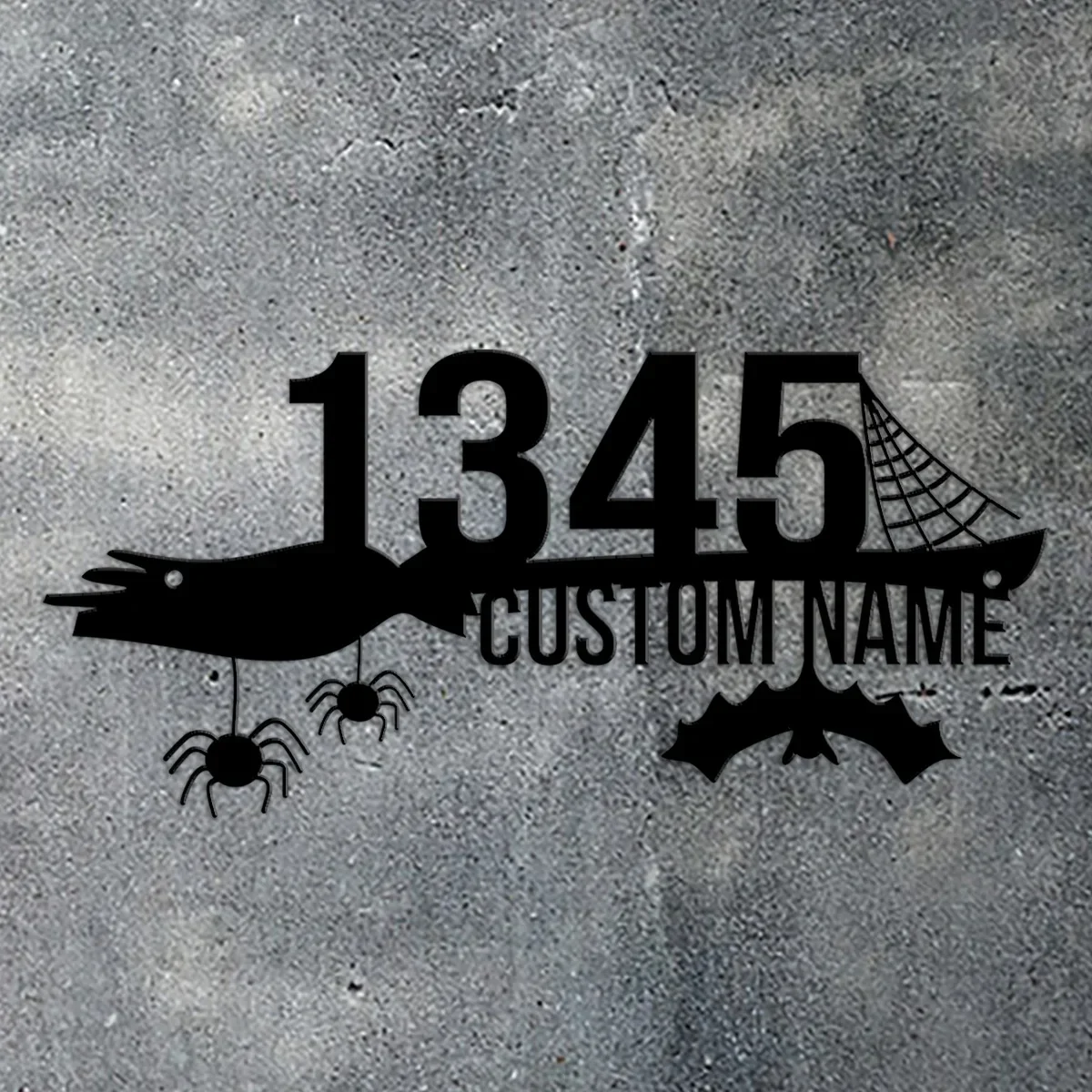 Embrace The Halloween Spirit: Our Custom Halloween Address Metal Sign, with A Spooky Twist. Perfect As An Outdoor House Number.