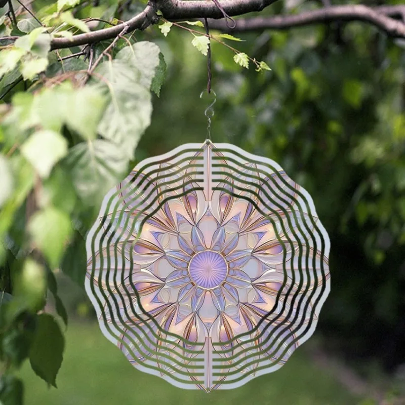 CIFBUY Metal Wind Spinner Garden Decor 360° Rotating Outdoor Patio Hanging Wind Chime Rustic Lawn Yard Ornament