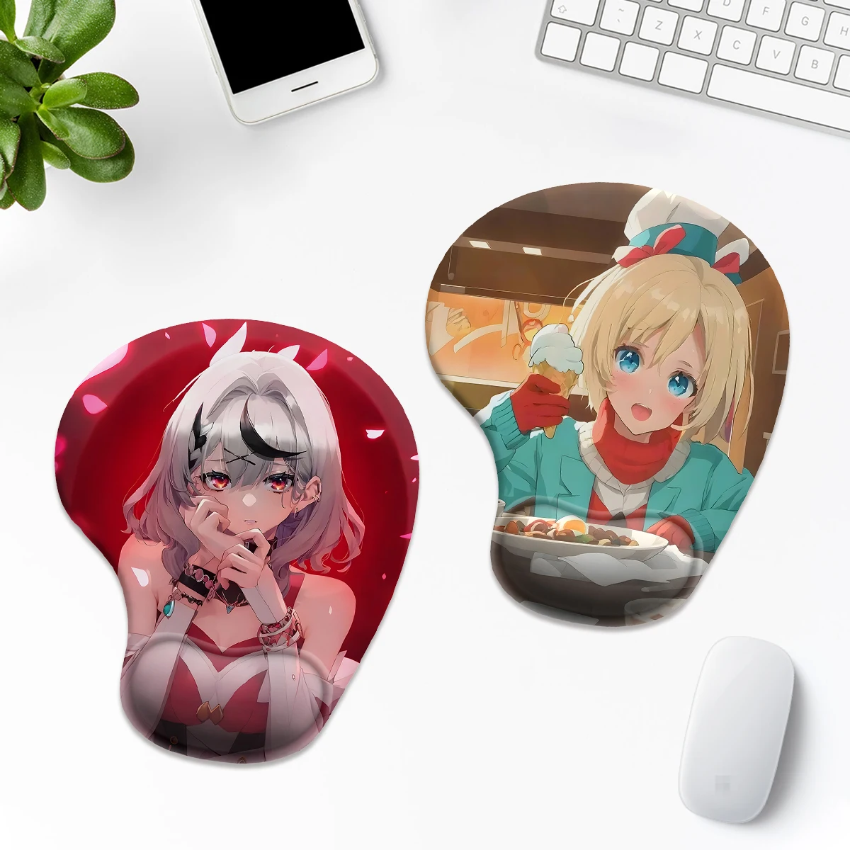 1pc Anime Girly Style Design Mouse Pad Ergonomic Soft Anti-Slip Wrist Rest Support Mat Computer Mouse Pad For Office PC