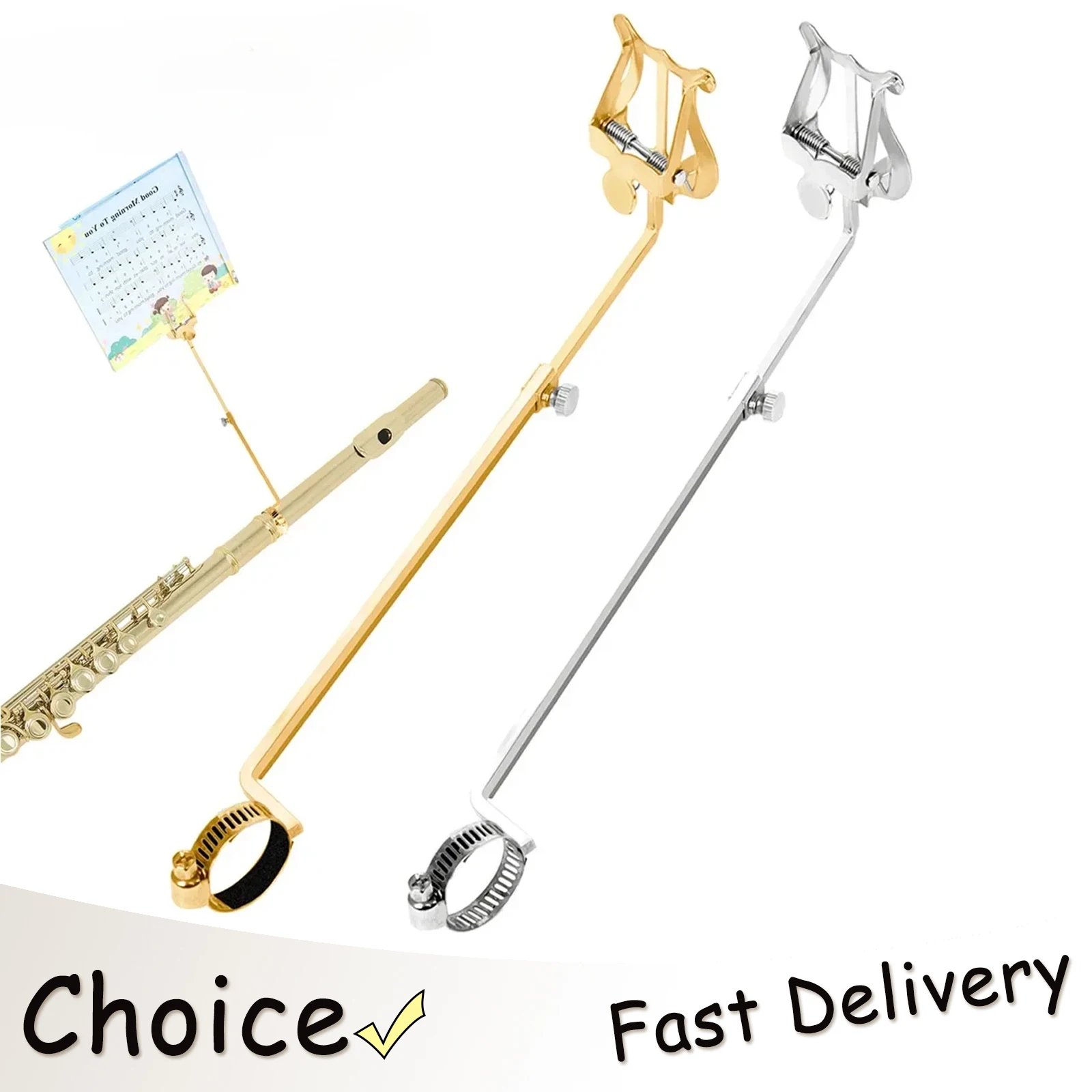 SLADE Flute Sheet Music Stand Portable Marching Sheet Music Stand High Performance Springs Beginners Practice Part Flute