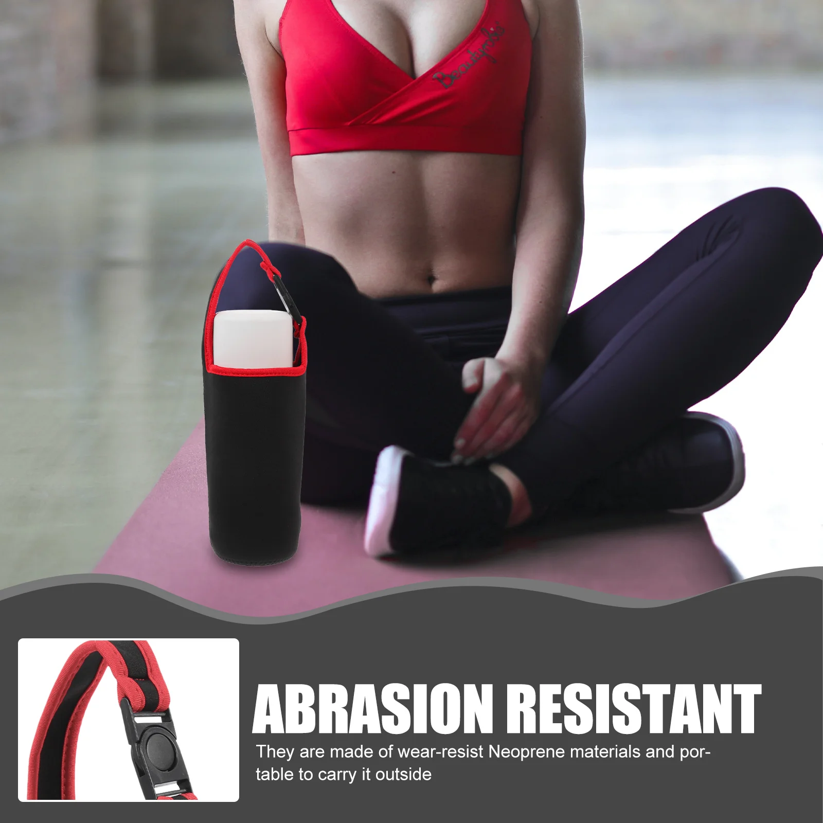 

2Pcs Tumbler Sleeve Neoprene Bottle Carrier Bag Portable Lightweight Reusable Cup Sleeve Simple Solid Color