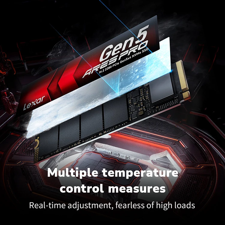 Lexar ARES PRO NVMe SSD PCle5.0x4 M.2 2280 Solid State Drive ARES ALL AROUND BENCHMARK Read Speed Up to 14000MB/s for Laptop PS5