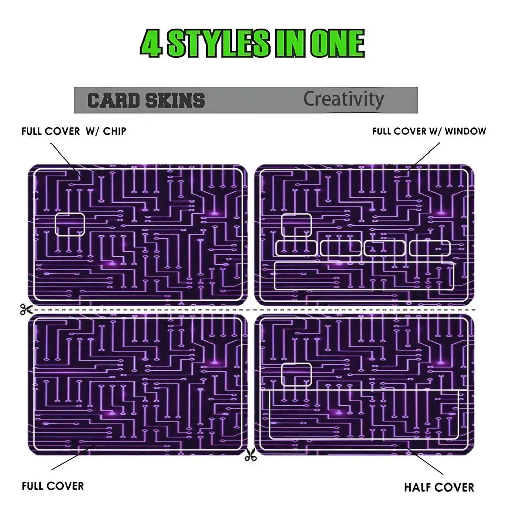 Circuit Board Credit Card Skin Stickers for Bank Card Bus Metro Card Sticker Waterproof Women Gift