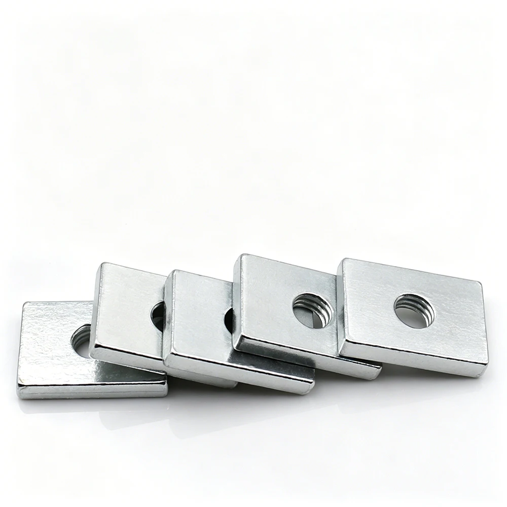 2-30PCS White Zinc Plated Carbon Steel Right Angle Rectangle Block Nuts Hardware Fastener M3 M4 M5 M6 M8 M10