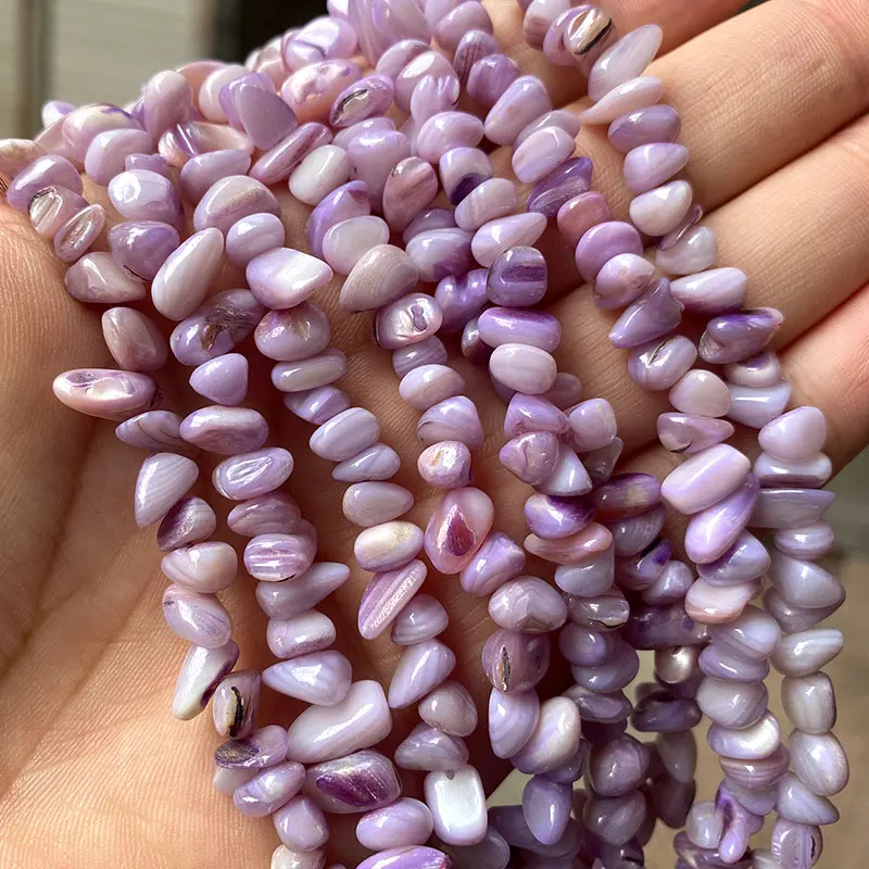 الجملة غير النظامية الطبيعية شل الخرز مختلف اللون الوردي الأزرق بليك الأبيض لصنع المجوهرات سوار ذاتي الصنع 5-8 مللي متر 38-40 سنتيمتر/ستراند