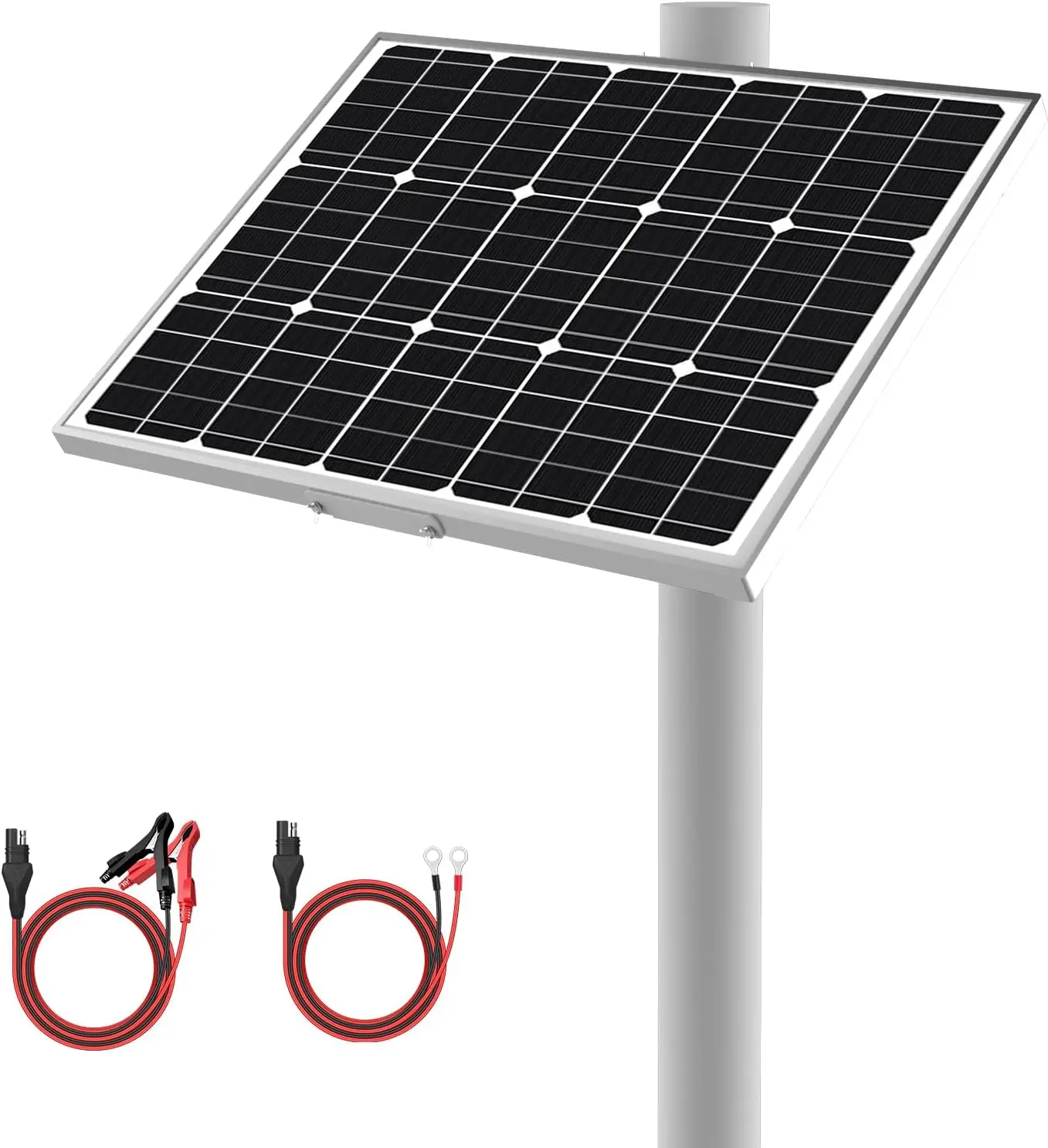 

Солнечное зарядное устройство 12В 50Вт с водонепроницаемой панелью, контроллером MPPT и регулируемым креплением для столбов