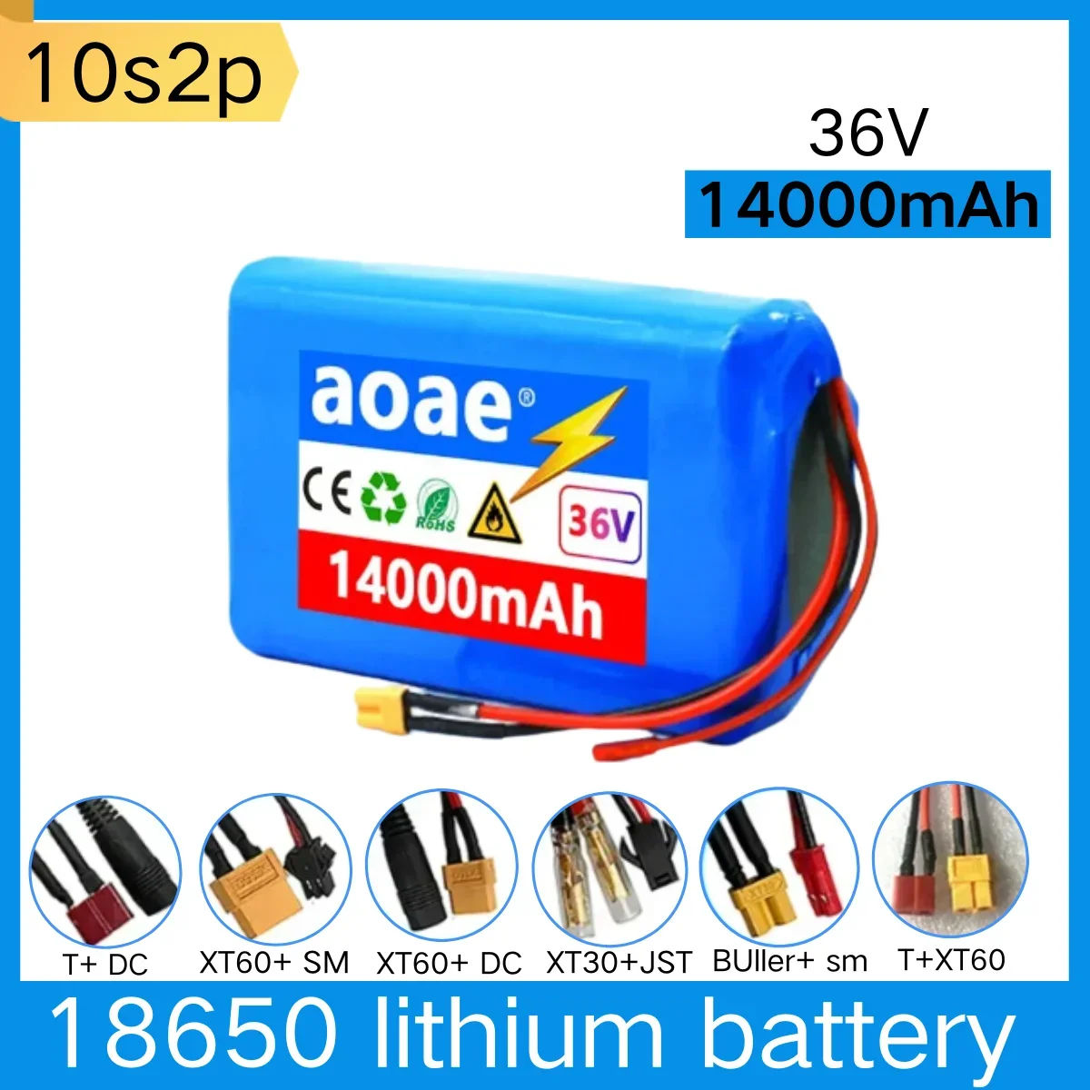 

Аккумулятор 10S2P, 450 Вт, литий-ионный аккумулятор 18650, 36 В, 14000 мАч