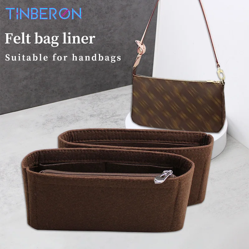 TINBERON-Bag Liner Adequado para Bolsas Bolsa, Feltro Pano, Organizadores, Bag Insert, Make Up, Prop Up, Artefato, Cosméticos