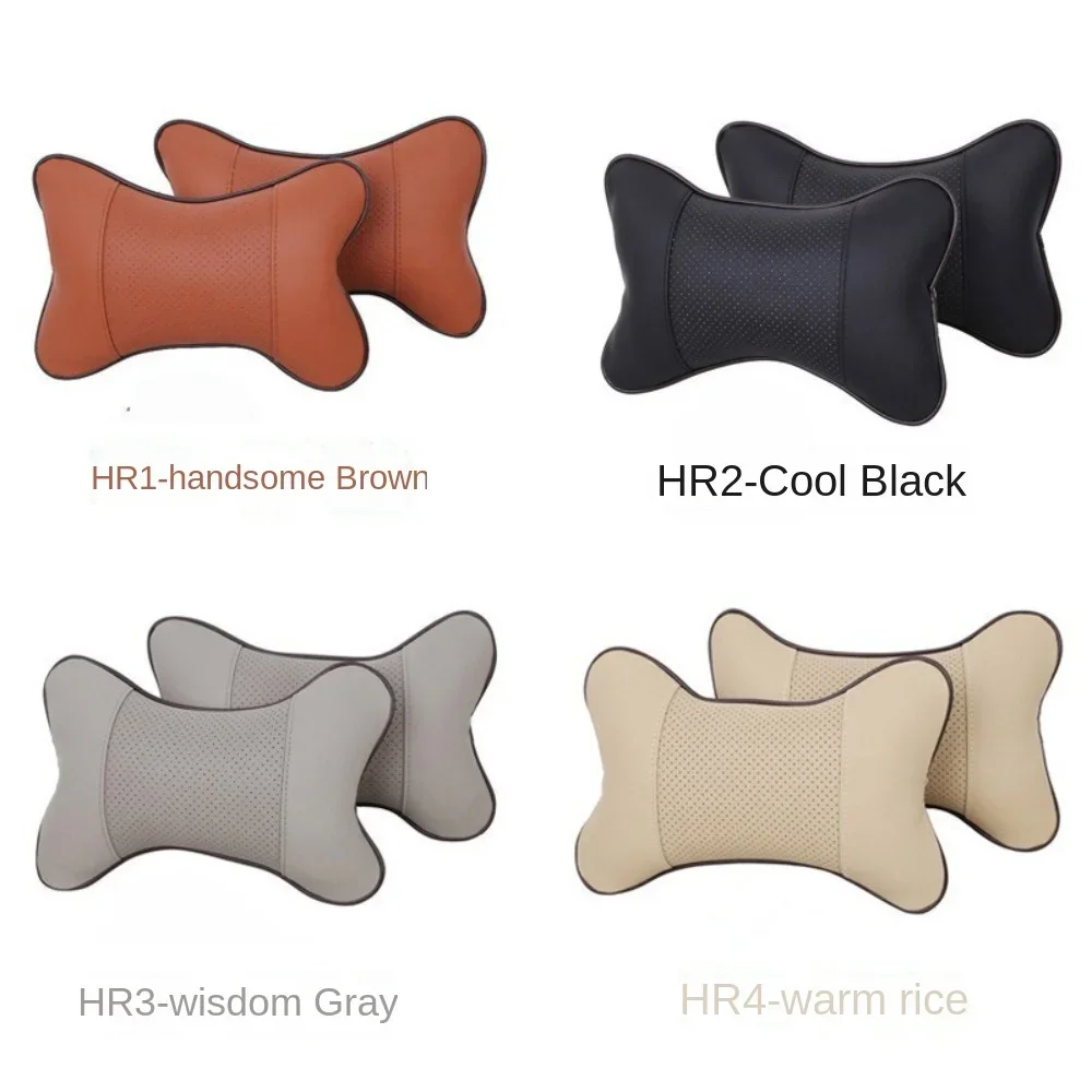 For Car Seat Headrest Auto Logo Neck PillowPupi Bone Pillow Neck Pillow Car Home Dual-purpose Denny Leather Headrest