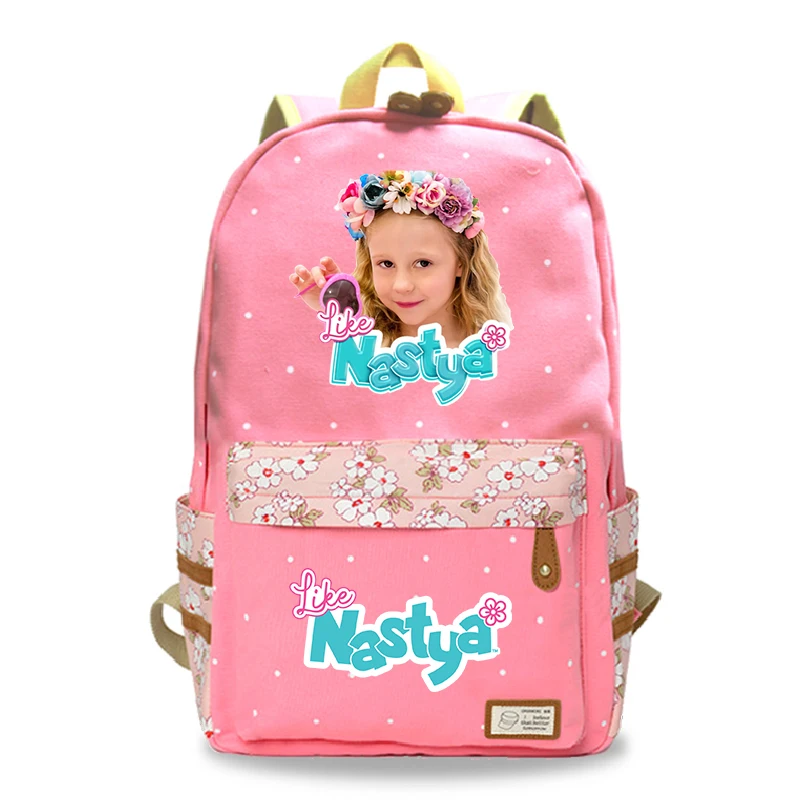 Śliczny plecak ze wzorem Nastya dla dziewcząt tornister studencki plecaki z nadrukiem Nastya Outdoor Bookbag damski plecak na laptopa