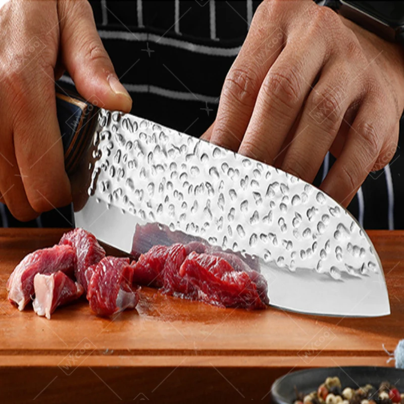 WXCOO-cuchillo de Chef profesional, cuchillo rebanador multiusos, cuchillo Santoku de acero inoxidable, cuchillos de cocina para el hogar, pelador de frutas