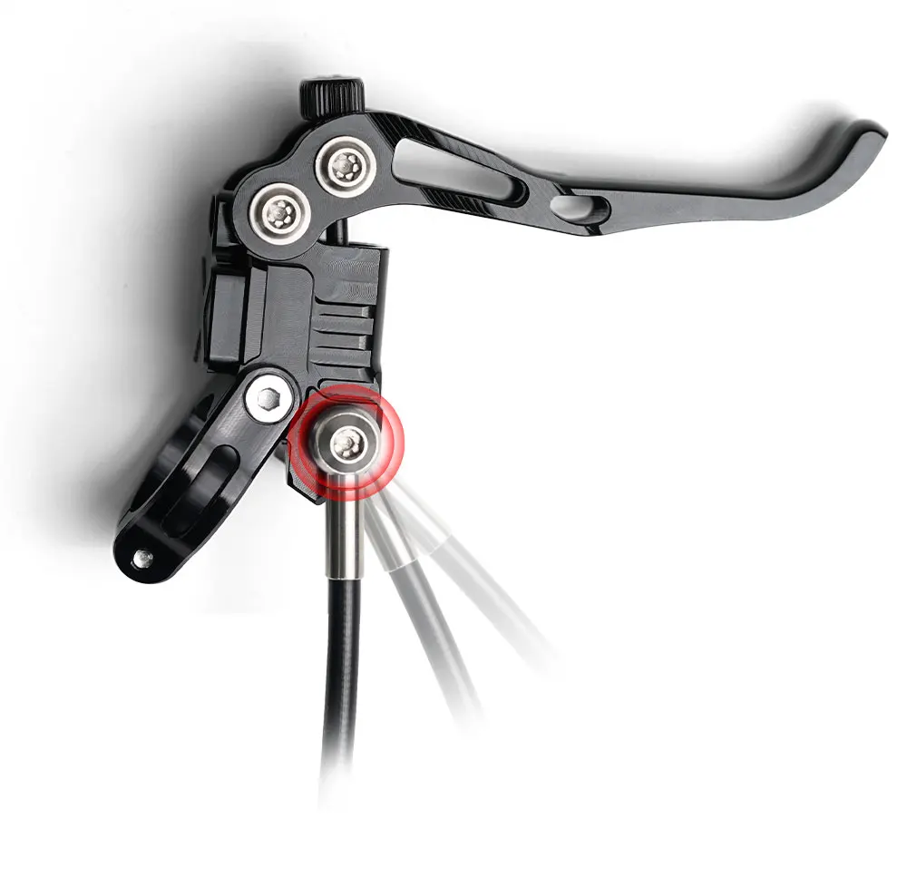 Onirii/iiipro 4-Kolben-Vertikalzylinder mtb hydraulisches Scheiben brems rad für volles internes Kabel layout am dh Mountainbike – Detail 1
