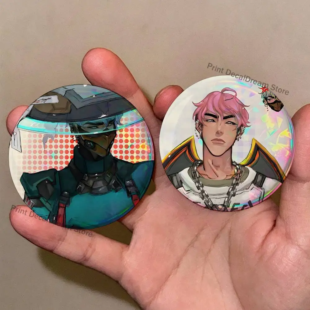 For O-Overwatch Wuyang Mizuki Enamel Pins Cartoon Characters Badge Fashion Jewelry Accessories Round Snap-in Brooch Backpack