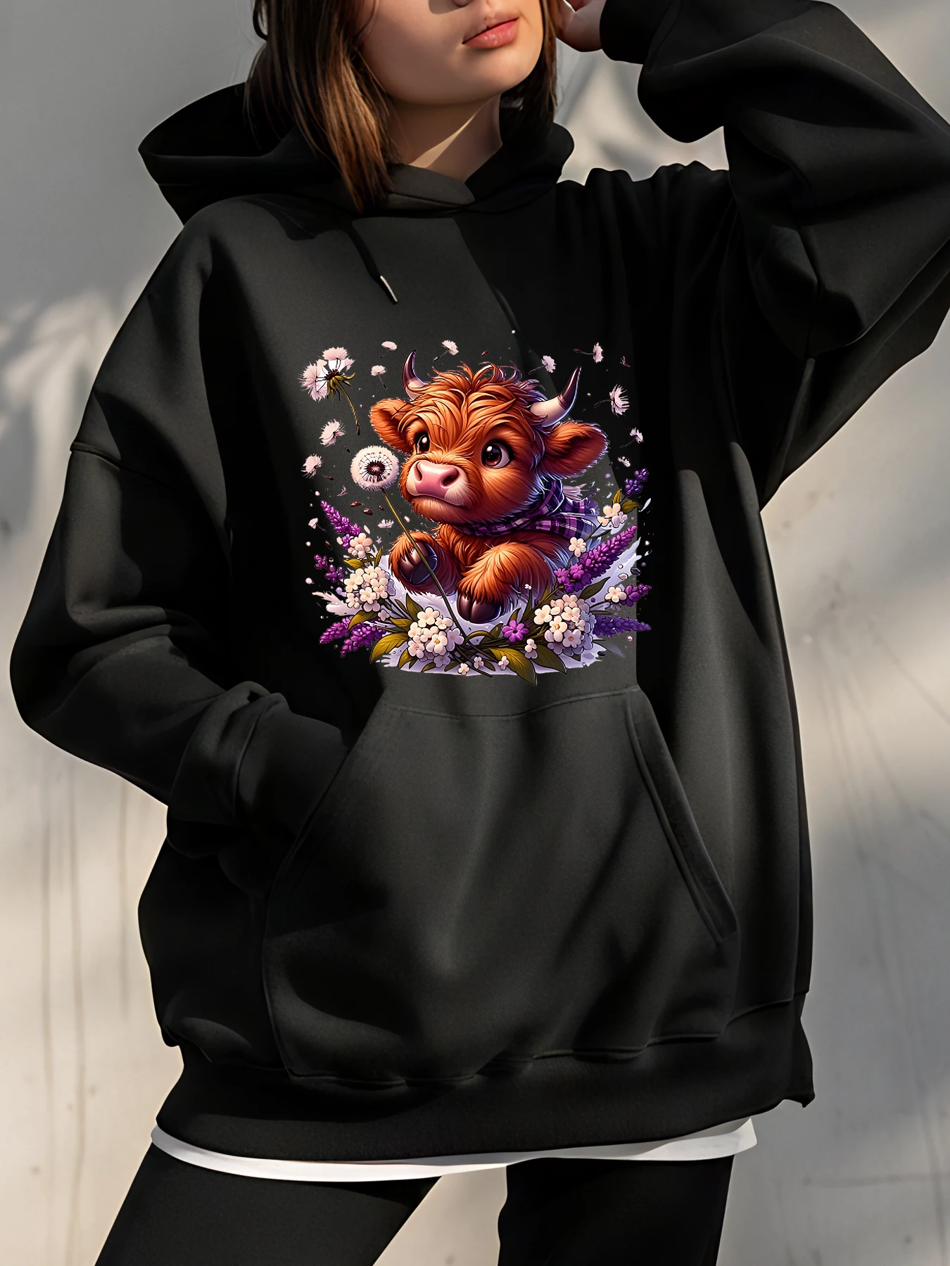 هوديي لطيف مع زهور للنساء بتصميم طبيعة الربيع ملابس غير رسمية #1