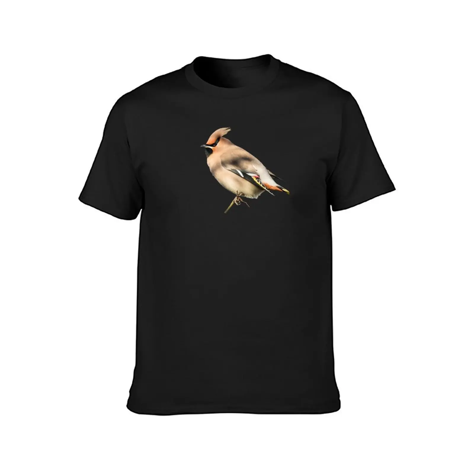 Bohemian Waxwing Placement Print T-Shirt vintage plus sizes mens vintage t shirts