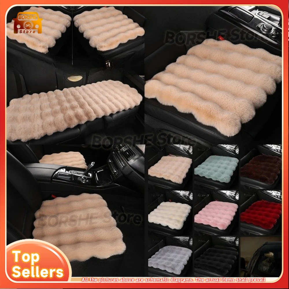 

Universal Seat CoversNew 3D Plush Faux Fur Car Seat Cushion Winter Warm and Comfortable Universal Car Seat Pad