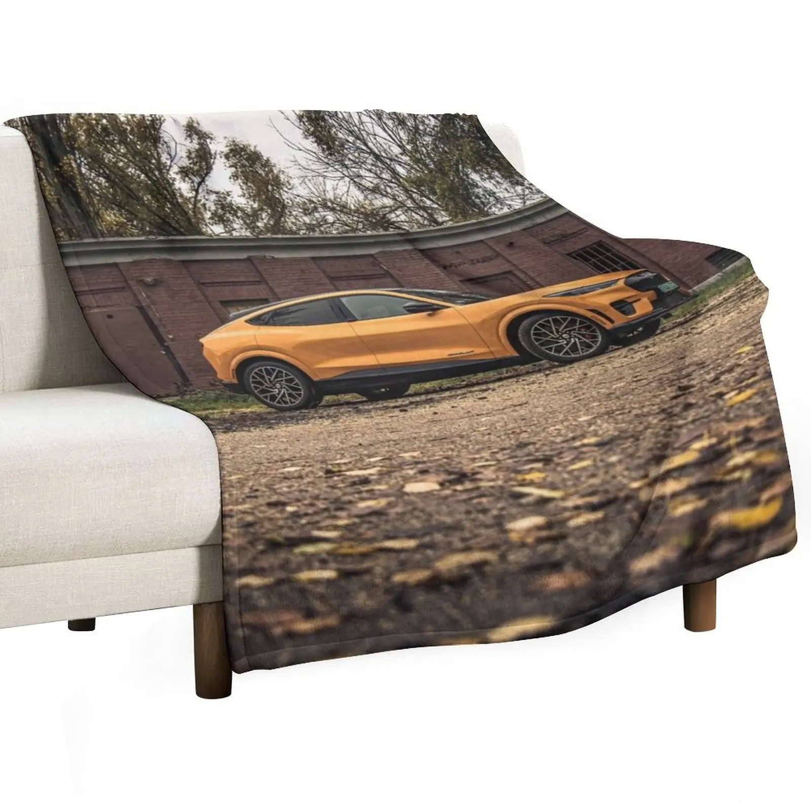 

Mustang Mach-E GT Throw Blanket Custom Camping Soft Plush Plaid Blankets