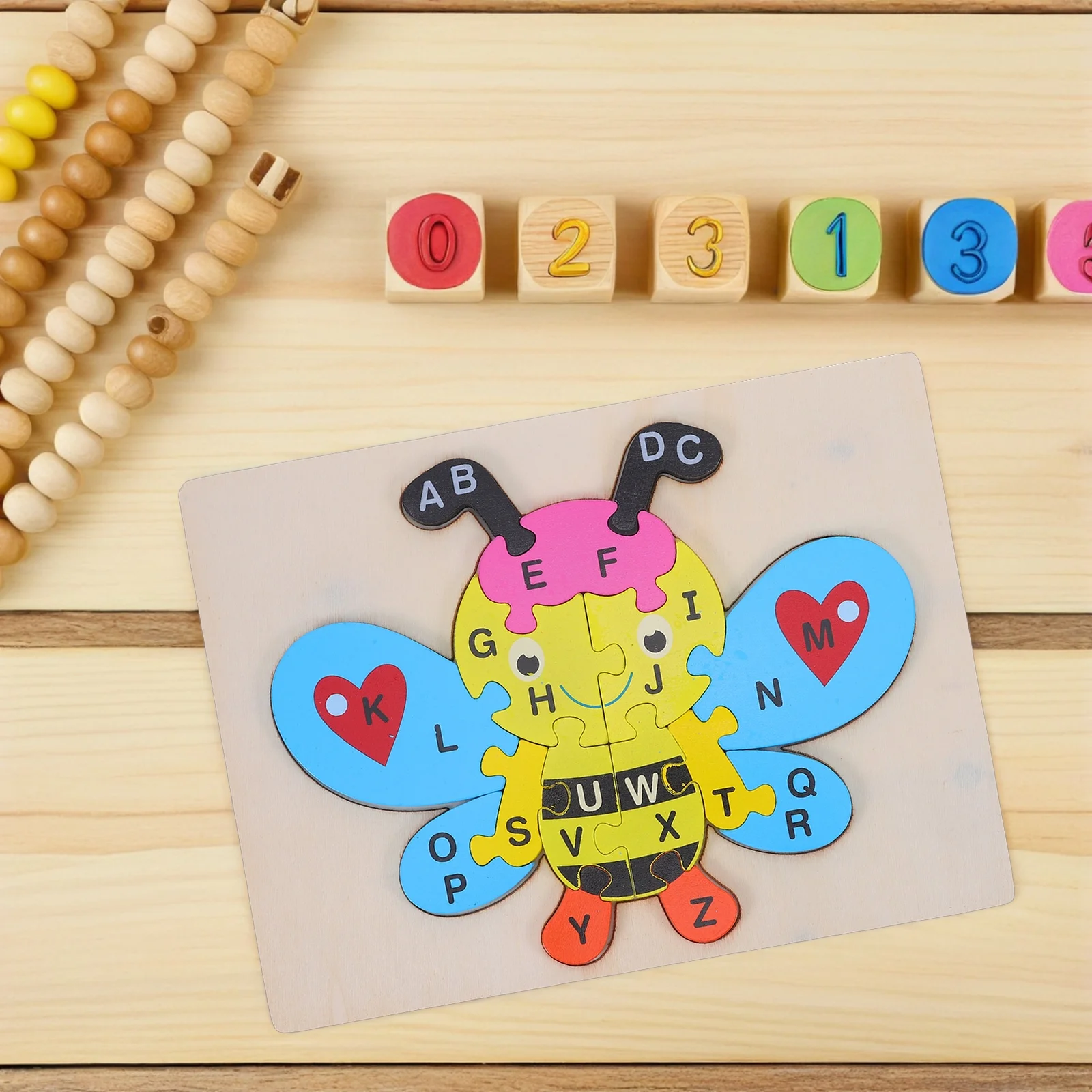 36 Pieces Early Education Puzzle Children Wooden Colorful Cognitive Learning Game for Brain Development Preschool Gift