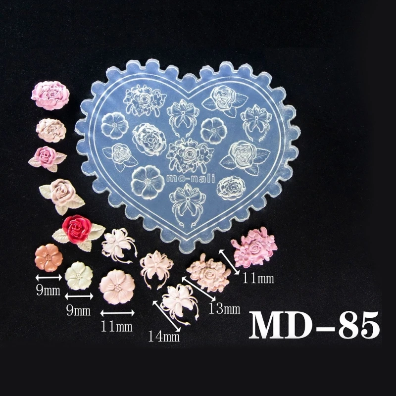 Chain Pearl Flower Art Mold 3D Silicone Carving Mould Acrylic UV Gel Art Silicone Mould Diy Girl Art Tool