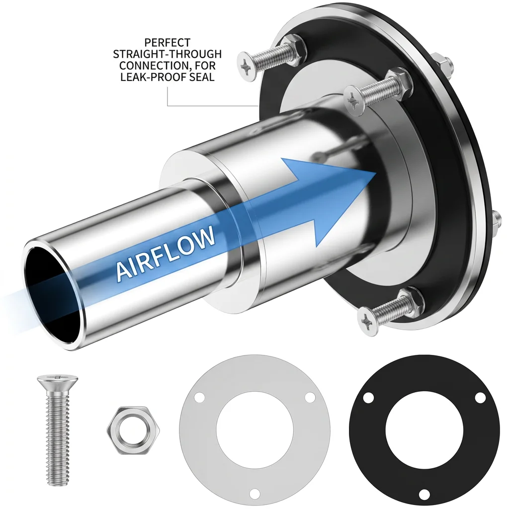 Straight Thru Hull Exhaust Skin Diesel Heater Exhaust 24mm Tube Pipe Socket Hardware for Diesel Parking Heaters Boat Accessories
