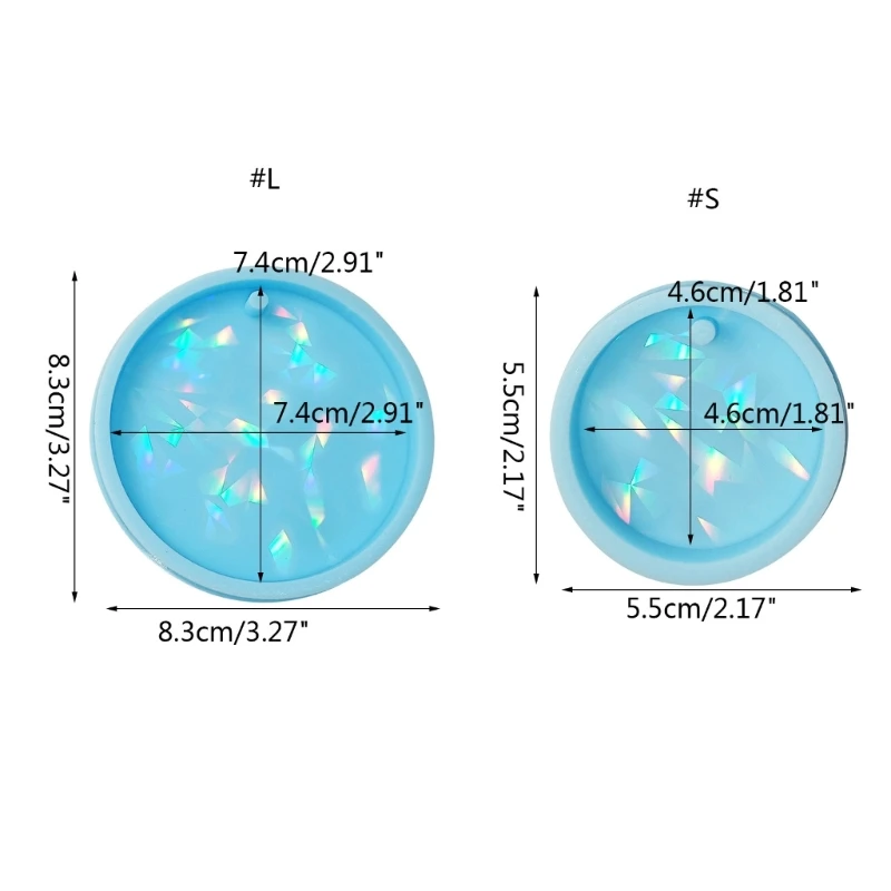 Silicone Molds Light and Round Resin Molds Circle Charm Mold for Keychain Jewelry Making