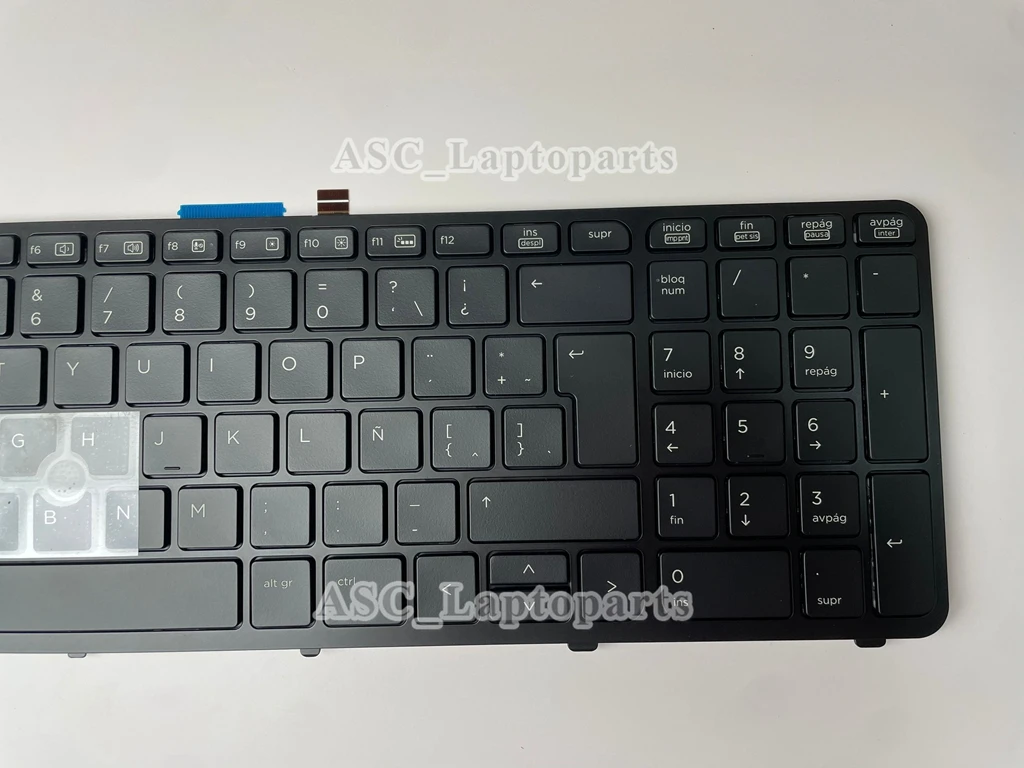 لوحة مفاتيح Teclado إسبانية لاتينية جديدة لـ HP ZBOOK 15 G1، 15 G2، 17 G1، 17 G2 إطار أسود، مع إضاءة خلفية، مؤشر