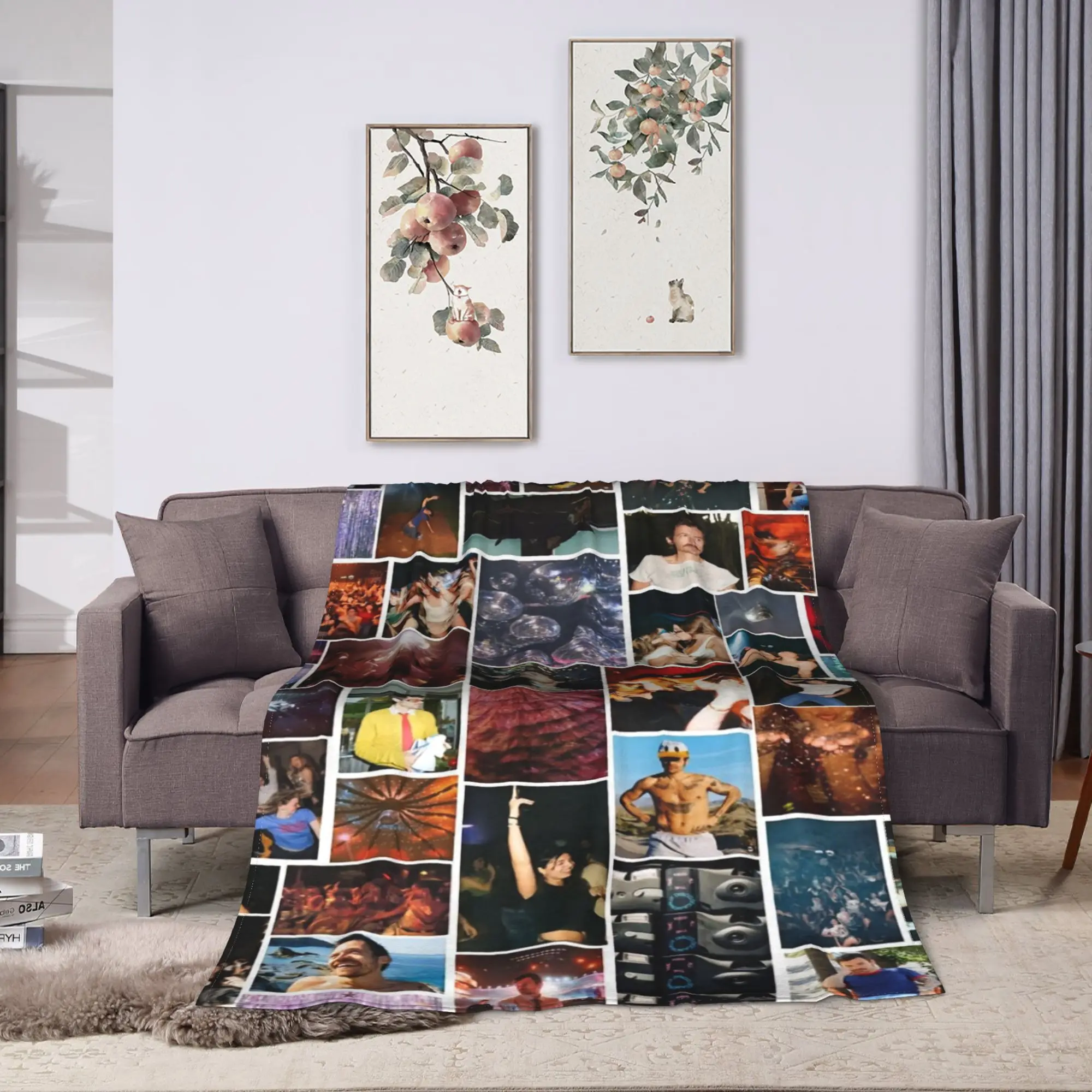 Harrys Styles Kiss All The Time Disco Soft Cozy Blankets  Pattern Travel Throw Blanket Couch Flannel Bedspread Sofa Bed Cover