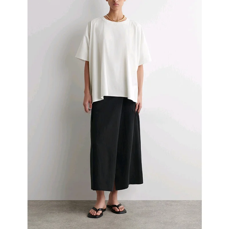 Letnia Nowość Damska Matowa Casualowa Okrągła Dekoltowa Koszulka Bez Rękawów Luźny Krój Do Pracy Jednolity Kolor Pol...