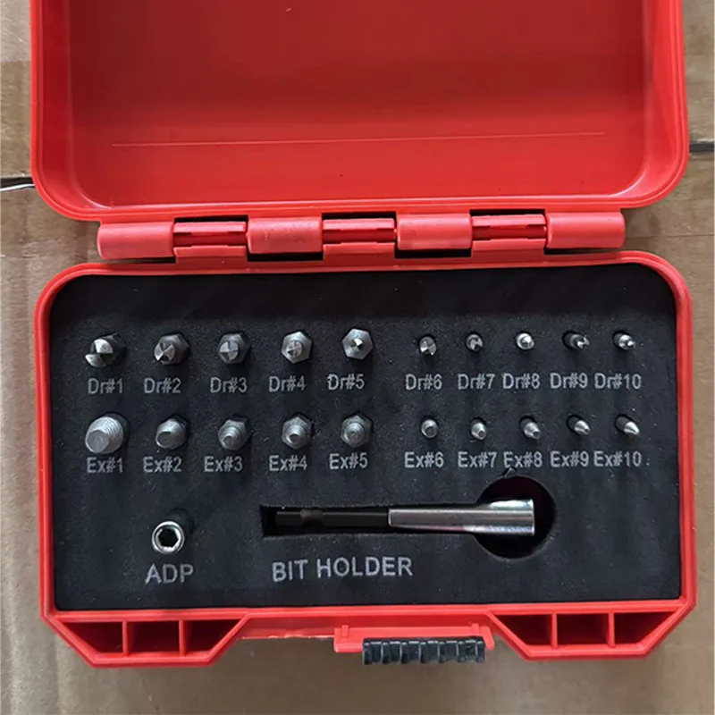 22Pcs Damaged Screw Extractor Set Remover Drill Bits Kit for Broken Stripped Screws Bolts with Socket Adapter Extension Holder