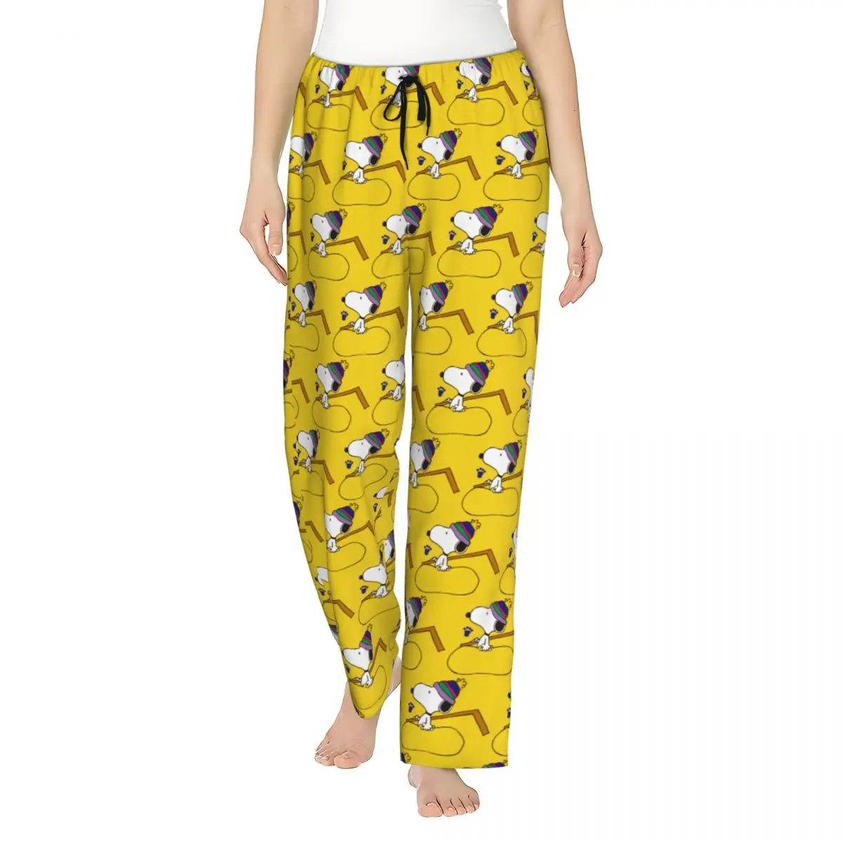

Custom Manga Snoopy Woodstock Cartoon Dog Pajama Pants Sleepwear Women's Elastic Waistband Sleep Lounge Bottoms with Pockets