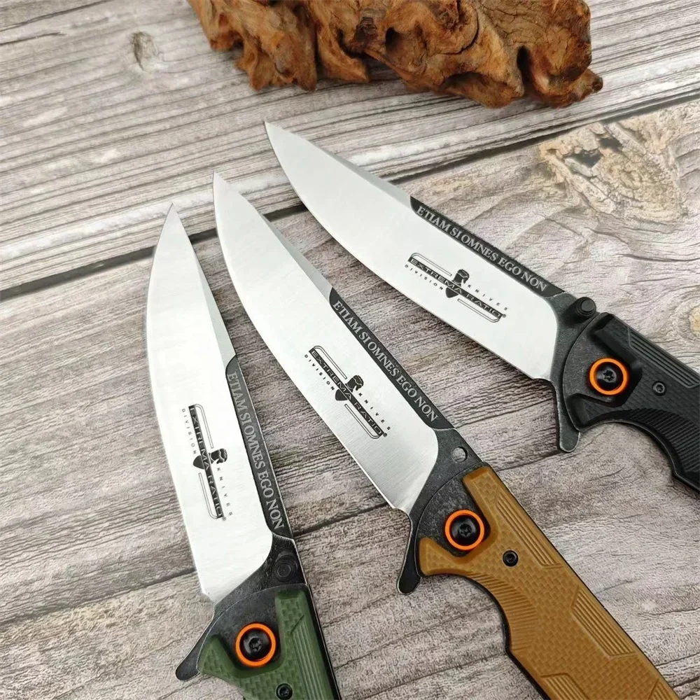 Black/Green/Brown Folding Pocket Knife D2 Blade G10 Handle Hiking Survival Portable Knives Outdoor EDC Hunting Camping Tools