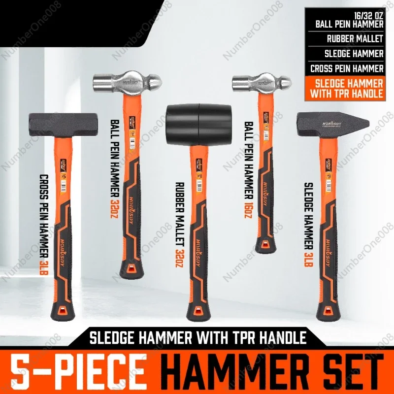 

5Pc Hammer 97401 Hardware Plastic Handle Conjoined Hammer 43.5 * 13.8 * 13.8.6 Kg