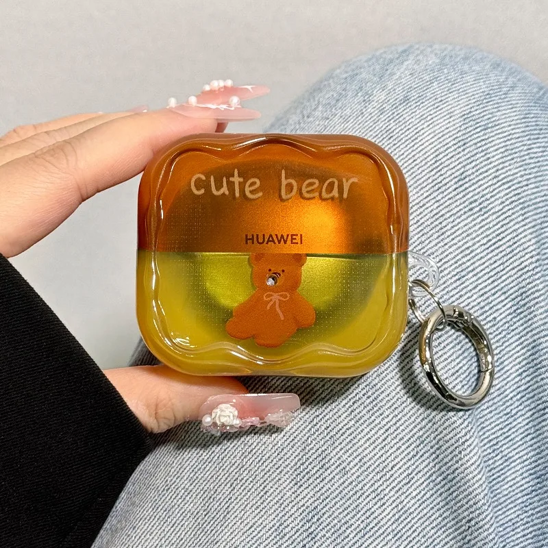 Cartoon Cute dachshund Bear Protective Case for Huawei FreeClip 2 FreeBuds 6i SE2 SE3 TPU Soft Wireless Bluetooth Earphone Cover