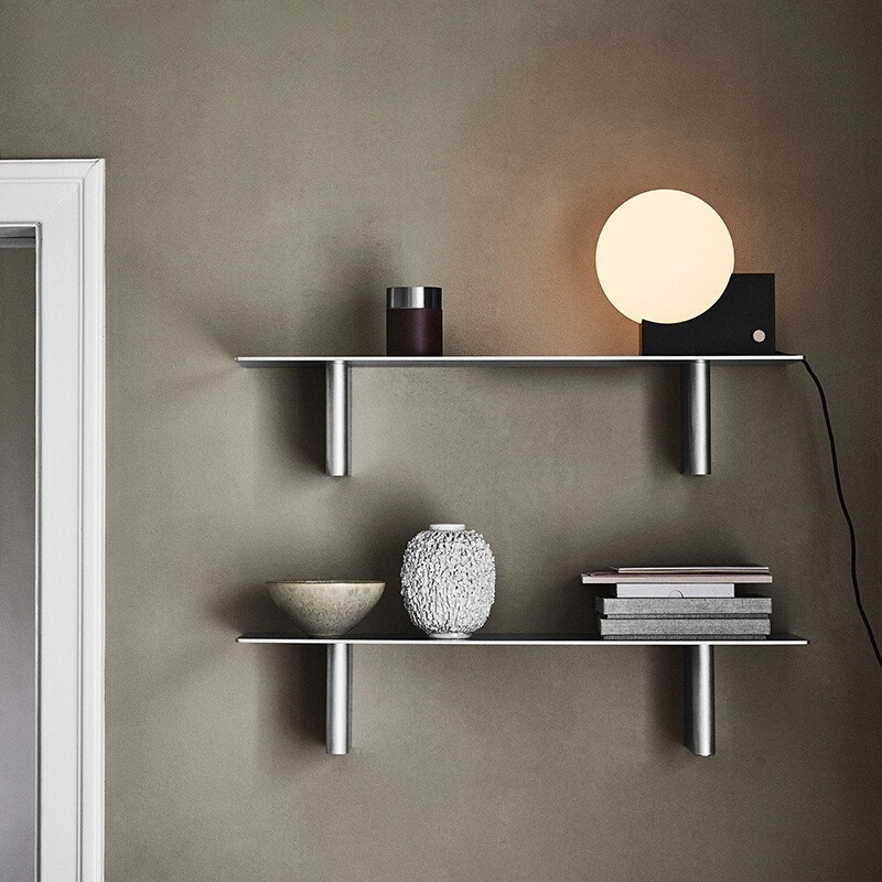 Simple design wrought iron nano shelf geometric modeling bookshelf creative bedroom living room wall shelf display shelf