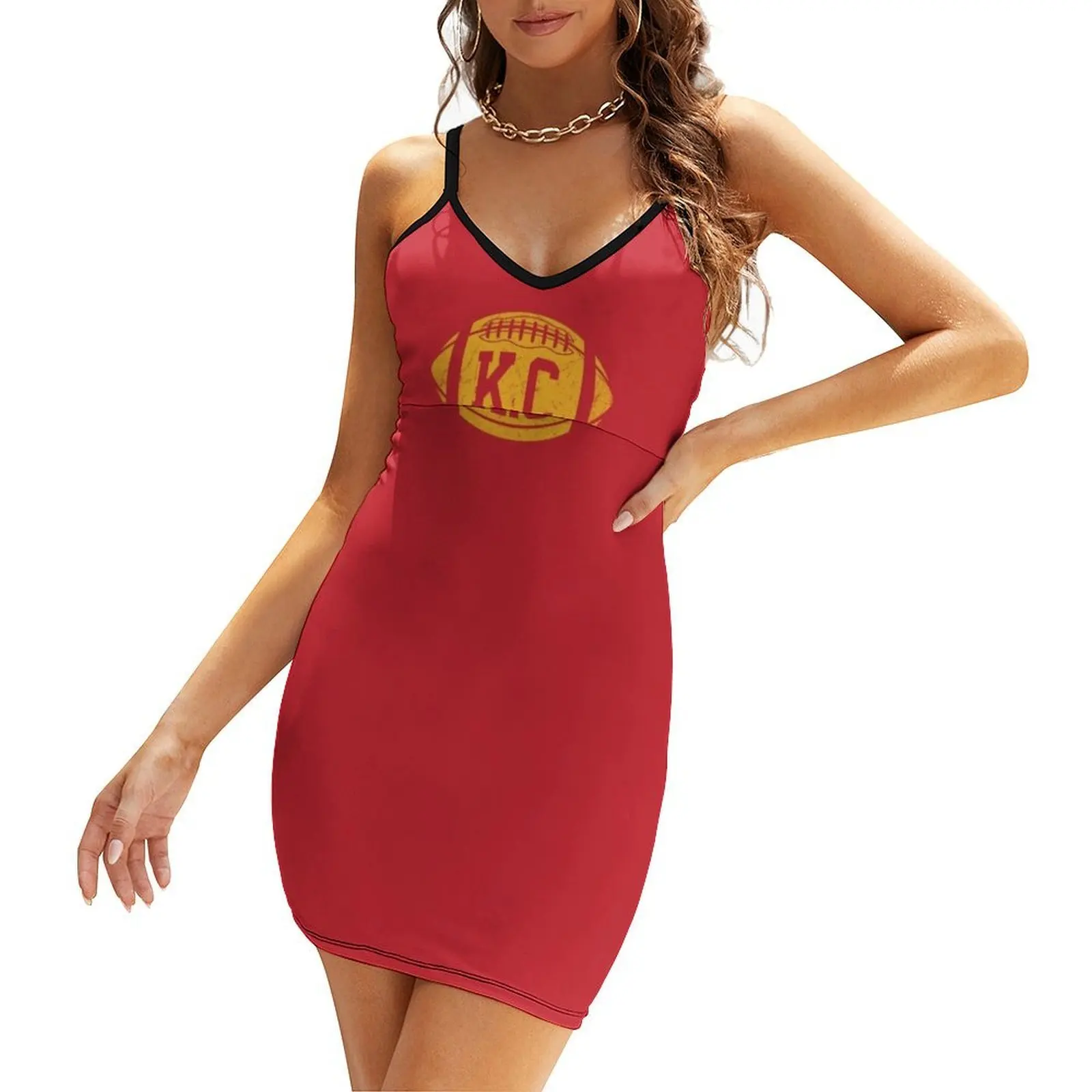 

KC Retro Football - Red Sling Dress Dress women summer clothes for women Summer dresses for women summer outfits for 2025
