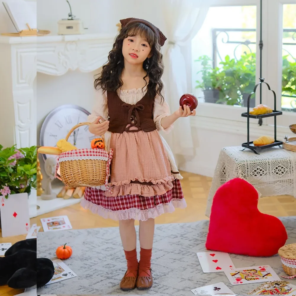 ذو الرداء الأحمر الصغير - فستان فرنسي على الطراز الريفي لعيد الميلاد لزي الهالوين للأطفال