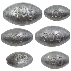 Egg Weights Fishing Sinkers Saltwater Freshwater Texas Carolina Rig Bass Fishing Oval Slip Lead Worm Weight Sinker 10g to 40g