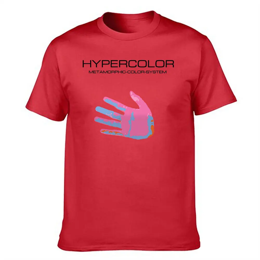 Men's Pure Cotton Hypercolor Metamorphic Color System T-Shirt, Heat-Sensitive Color-Changing Handprint Graphic Tees, Casual Brea view 4