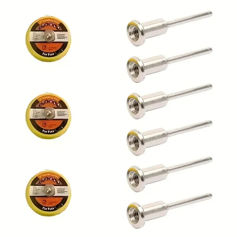 9Pcs 2-inch Velcro sandpaper pads, back plate grinding disc replacement pads, with 6 pieces of 3mm handle drill accessories