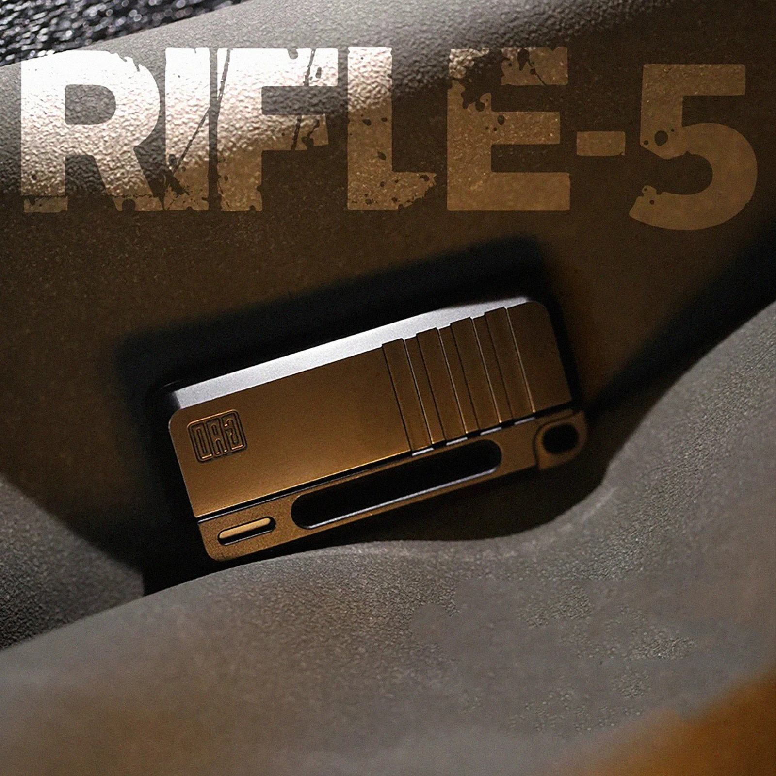 Rifle-5 Fidget Slider EDC Toy Magnetic Fidget Spinner Metal Card Pusher Black Tech Fidget Gear Gadget Stress Relief Boys Gift