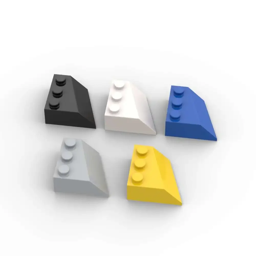 MOC 10PCS WEDGE 48165 3x3ลาดขวาอาคารบล็อกชุดบ้านปราสาทการศึกษาอิฐอนุภาคของเล่นเด็กวันเกิดของขวั...